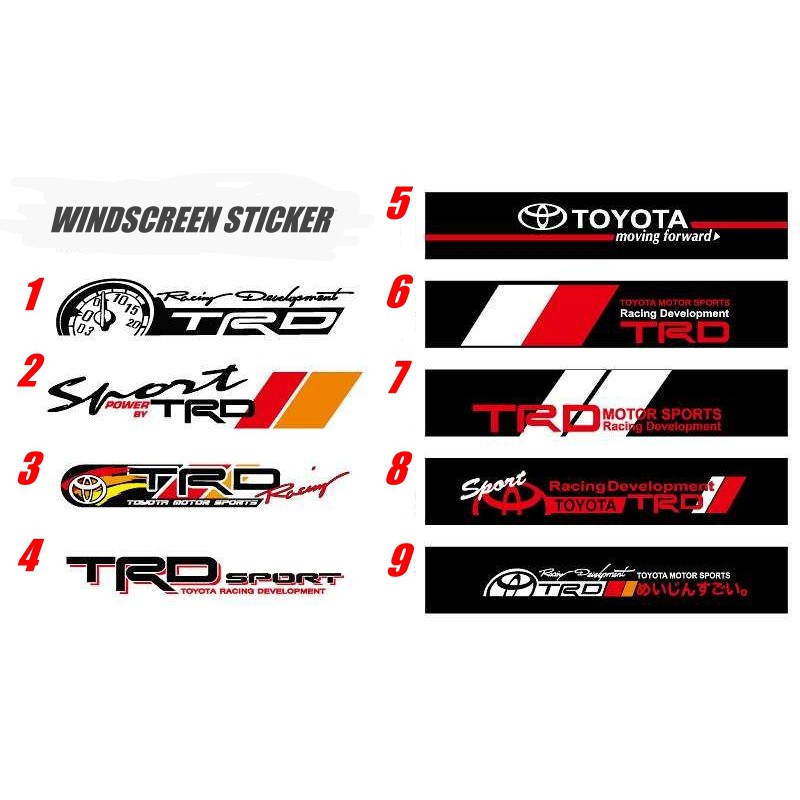 TOYOTA TRD SPORT RACING WINDSCREEN STICKER Shopee Malaysia