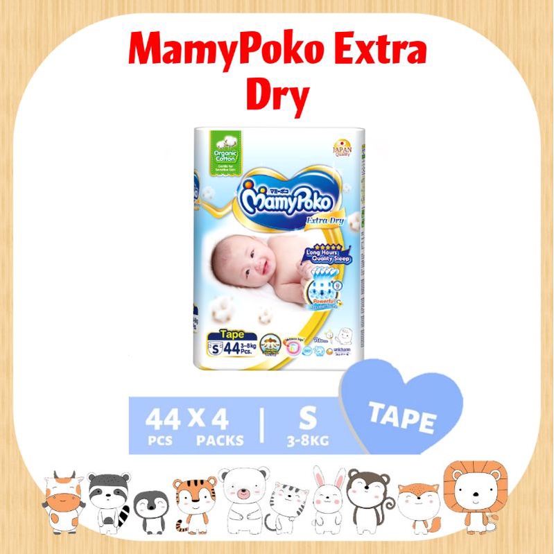 MamyPoko Extra Dry Tape Cotton (38kg) S44 x 4 Packs Shopee Malaysia
