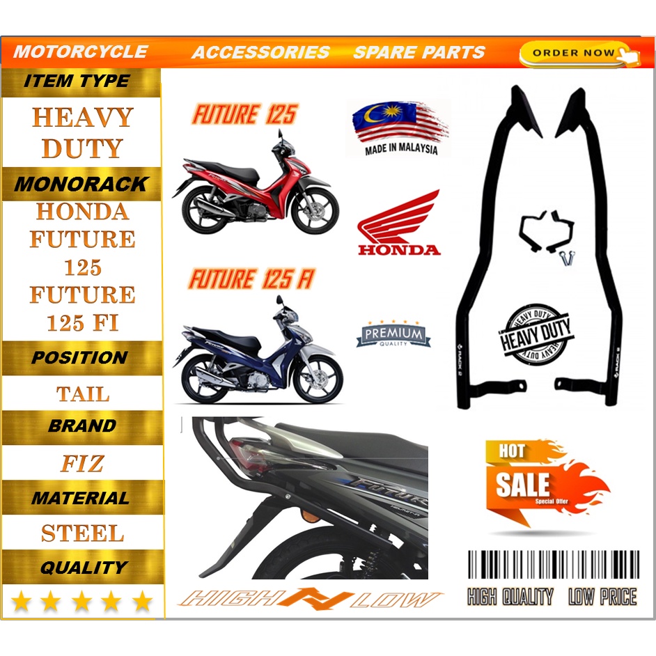 HONDA FUTURE 125 FI TOP BOX J RACK MONORACK HEAVY DUTY | Shopee Malaysia