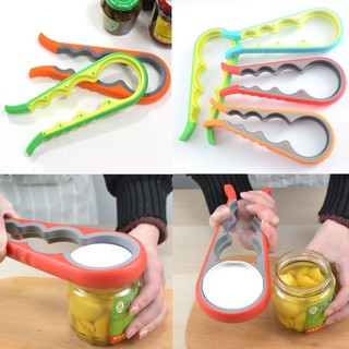 Multifunctional Can Opener With Anti-slip Plastic, 4 In 1 Jar Opener Screw  Cap Bottle Opener For And Soda, Effort Saving Design