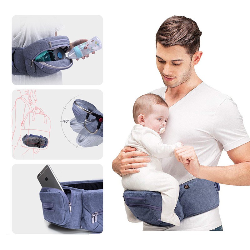 Bebamour Foldable Baby Hip Seat Carrier Ergonomic Toddler Waist Seat for  0-36M