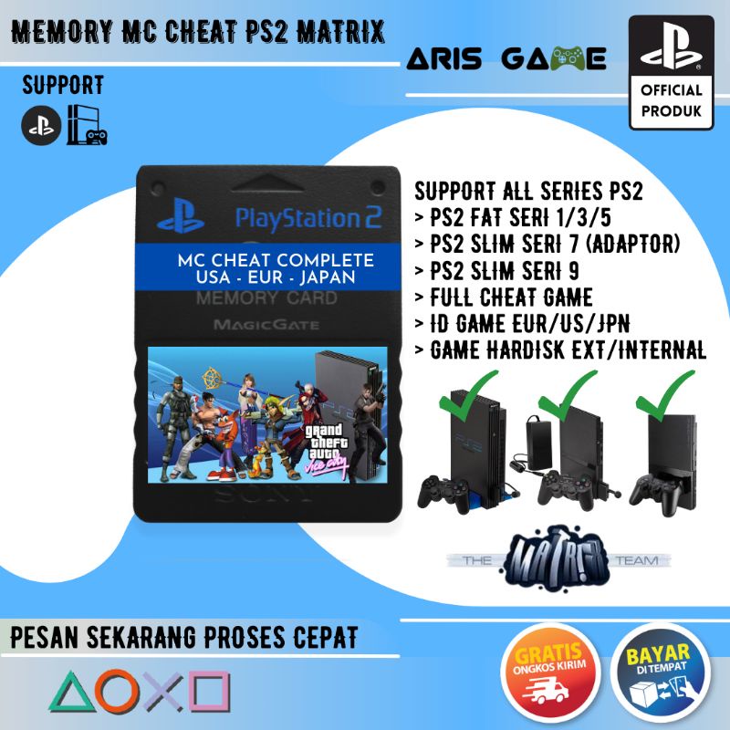 MEMORY CARD MC CHEAT PS2 MATRIX/KASET ALL SERIES MEMORY CHEAT | Shopee ...