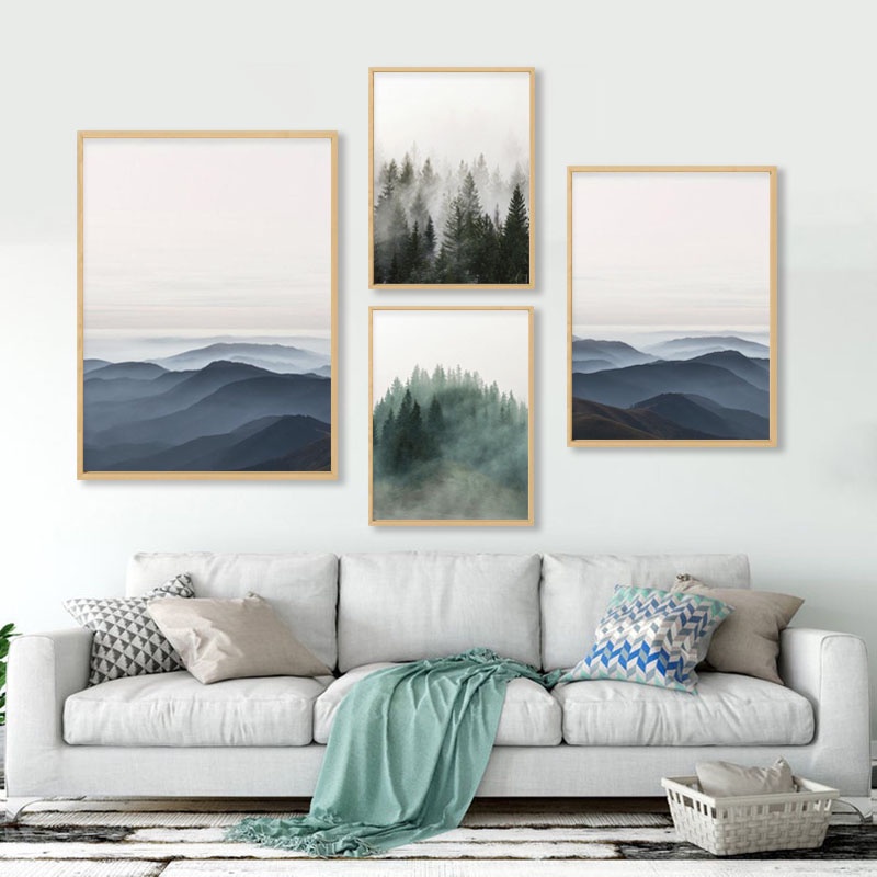 Photo inspiration: Astrdecor Scandinavian Style Forest Mountain Wall Art Photo Inspiration