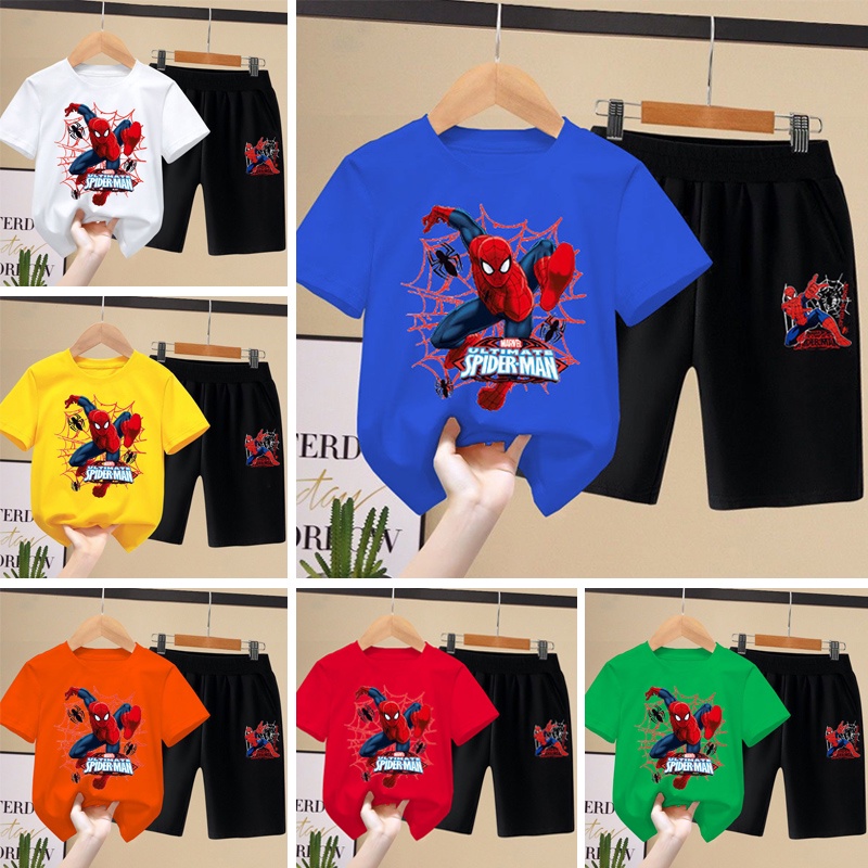 Blended Summer Dress For Baby Boy In Spiderman Print