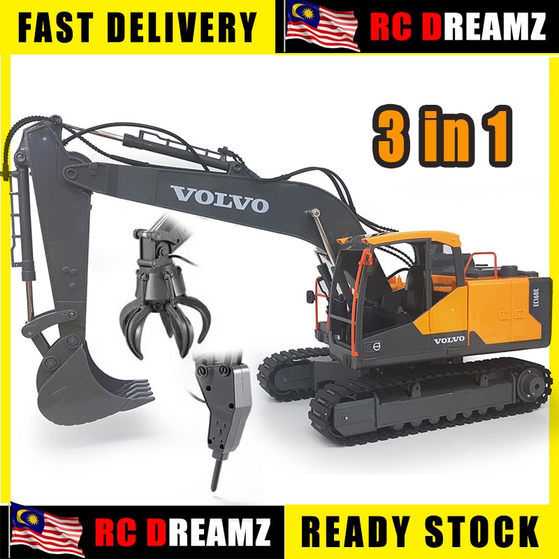Double E Volvo E568003 RC Excavator 3in1 Remote Control Excavator Volvo Complete set Scale 1/16