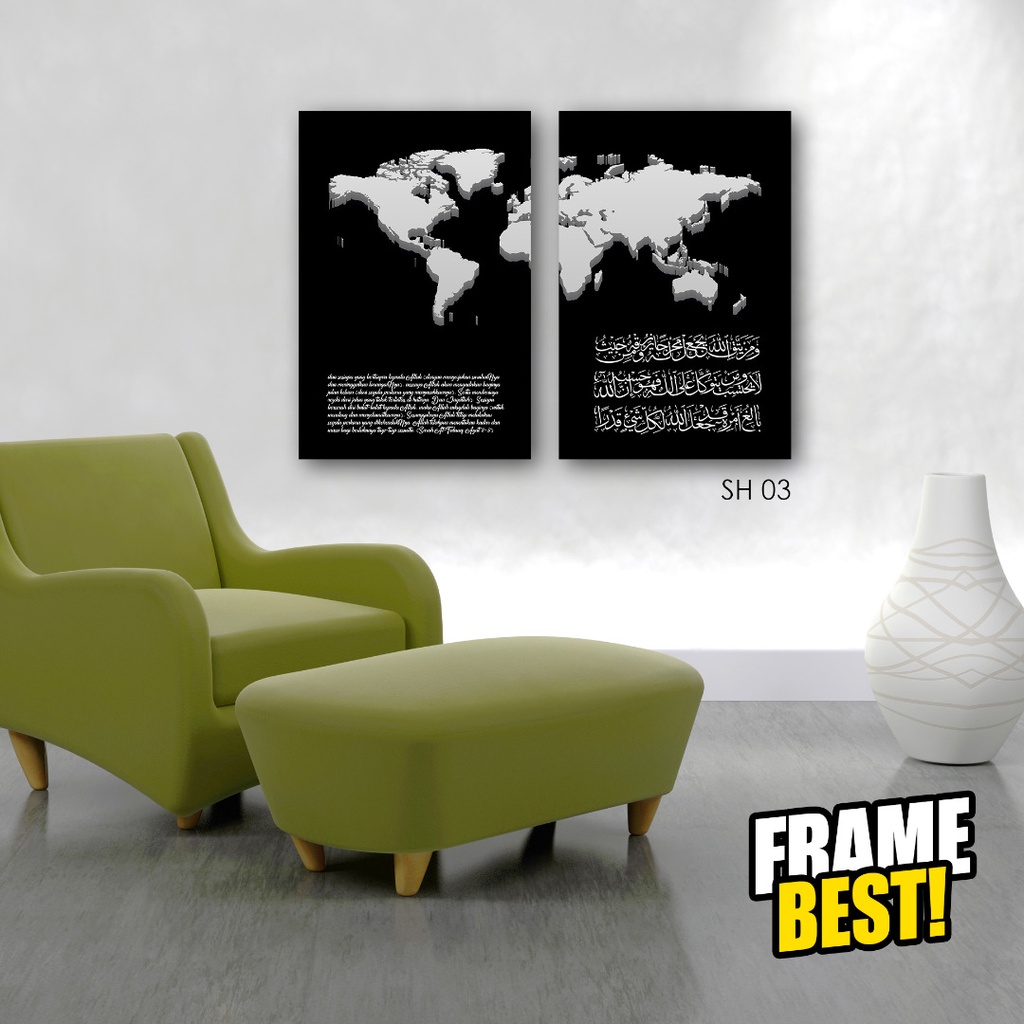 Frame Peta Dunia + Ayat Seribu Dinar | Shopee Malaysia