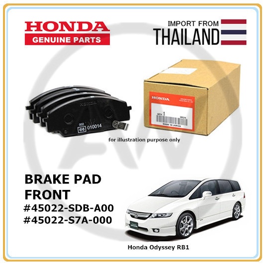 Original Honda Odyssey RB1 20032008 Front Disc Brake Pad (45022SDB