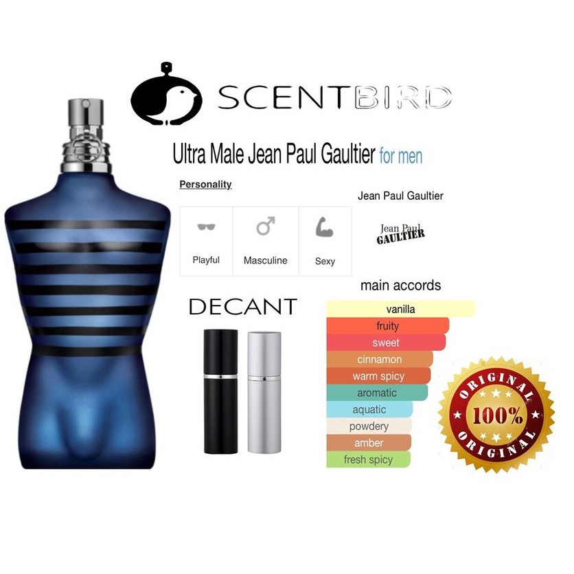 💯 Original Jean Paul Gaultier Ultra Male EDT Intense - 3ml / 5ml / Decant  / JPG / Travel Spray Perfume / Le Male