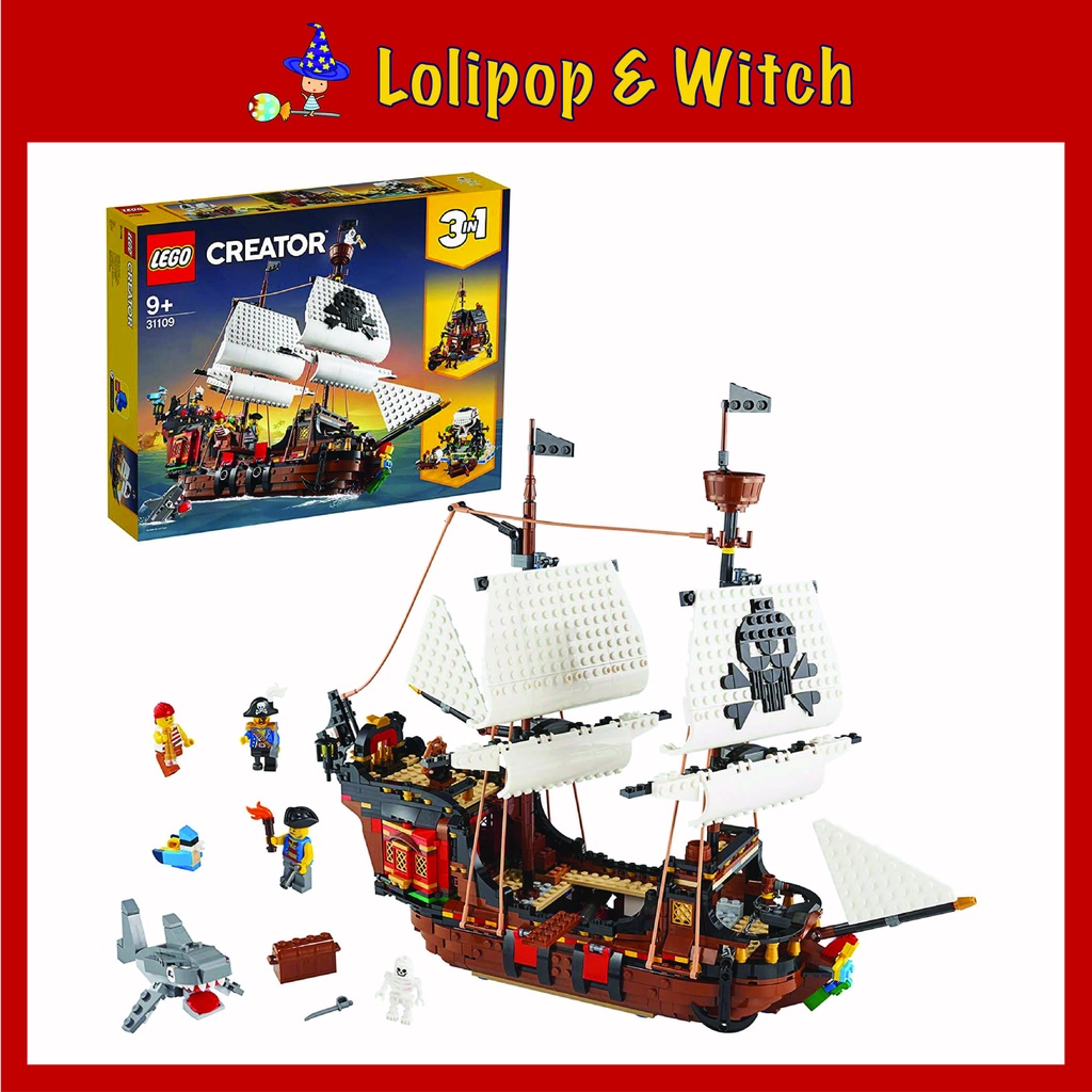 LEGO Creator 3in1 s Pirate Ship 31109 1 260 Pieces Kids Blocks