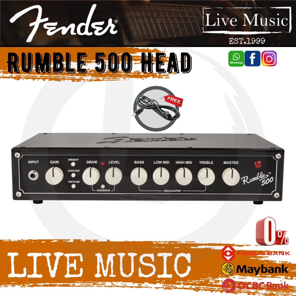 Fender Rumble 500 Bass Head - 500 watts, Bass Amplifier Head 