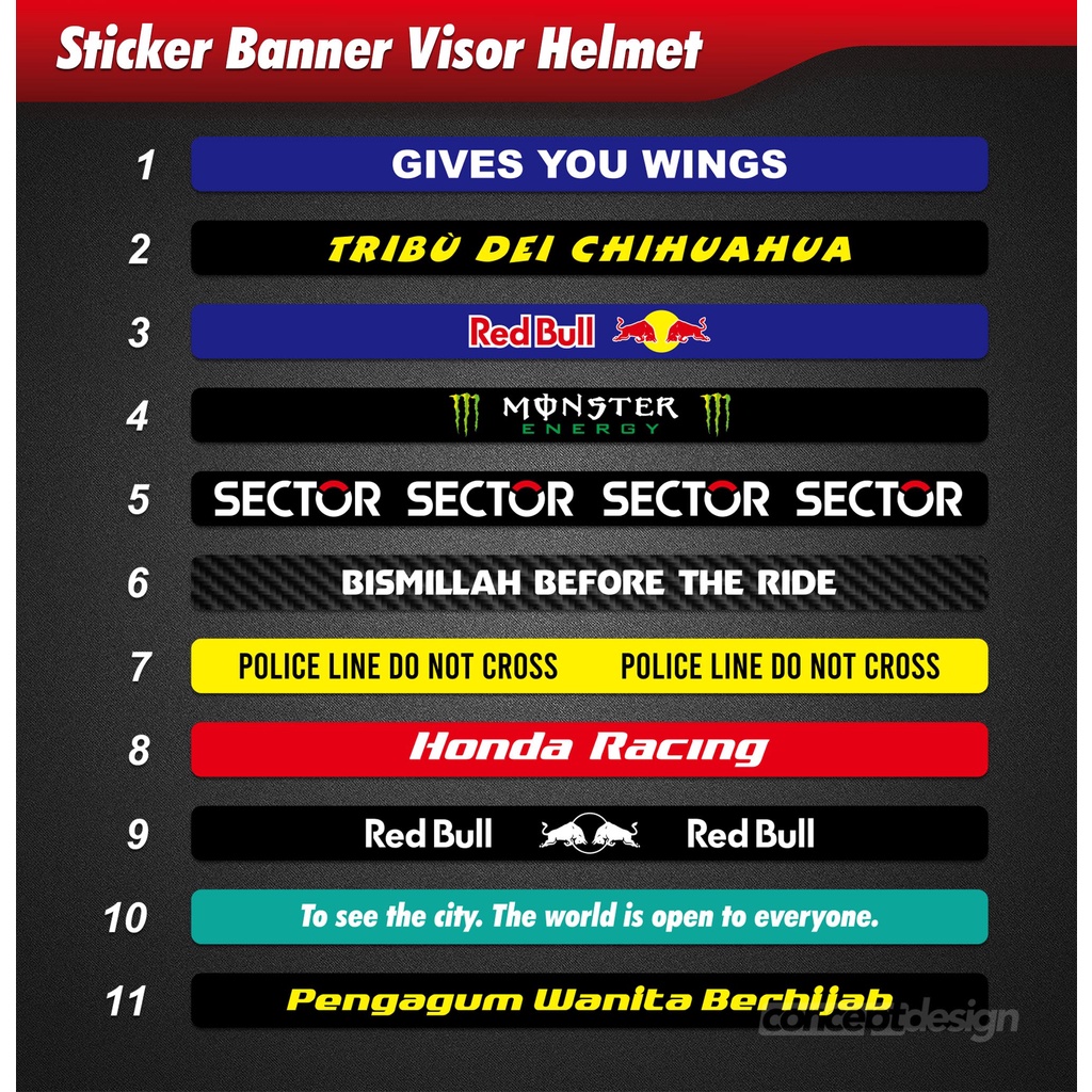 Visor Helmet Banner Sticker Shopee Malaysia