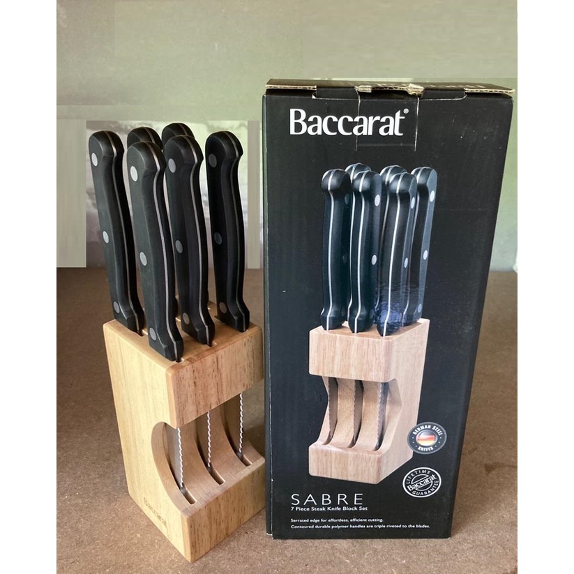 Baccarat Sabre Steak Knife Block Set 7pcs Shopee Malaysia