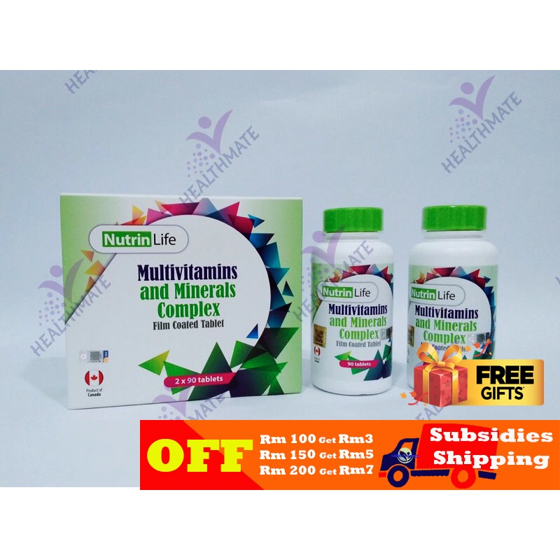 NutrinLife Multivitamins and Minerals Complex Tablet (2x90'S) Shopee