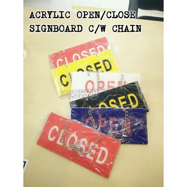 [READY STOCK] ACRYLIC OPEN/CLOSE SIGNBOARD C/W CHAIN- ACRYLIC STAND ...