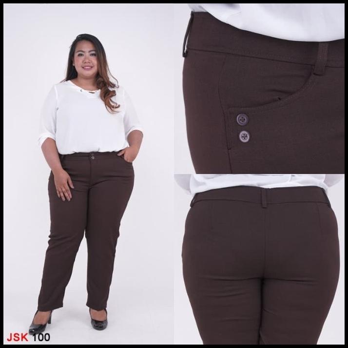 Basic Cotton Work Pants Big Size Long Women Jumbo Jsk 100 4L8L