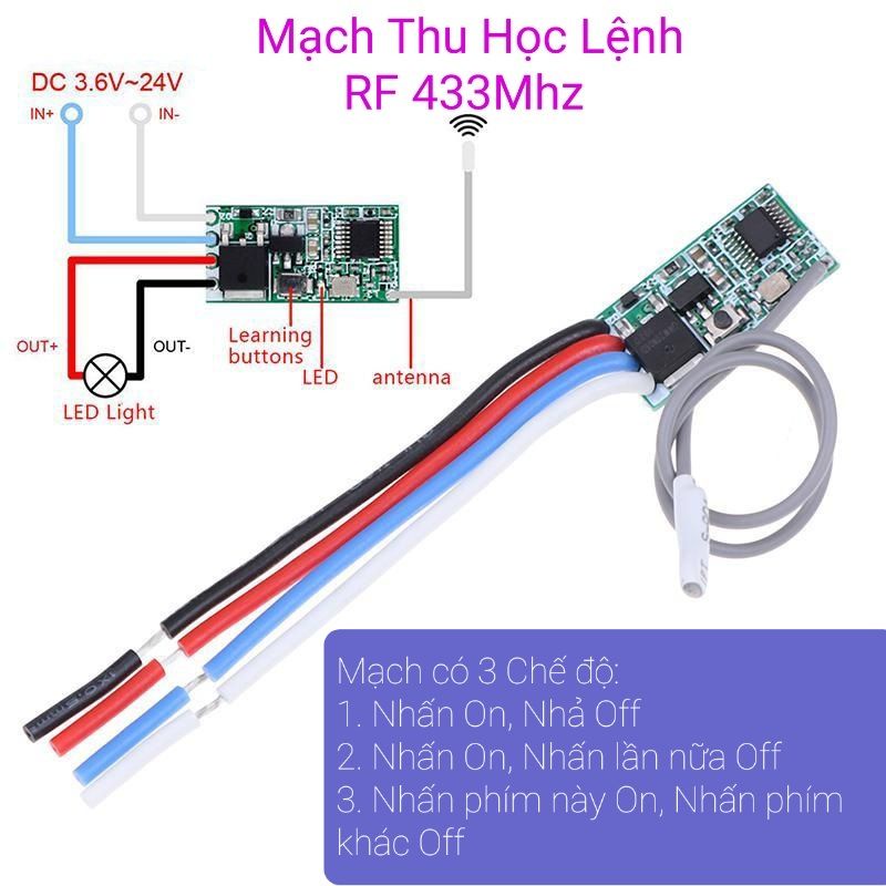 Control Circuit Learning RF Command 433Mhz DC 3.6 - 24V | Shopee Malaysia