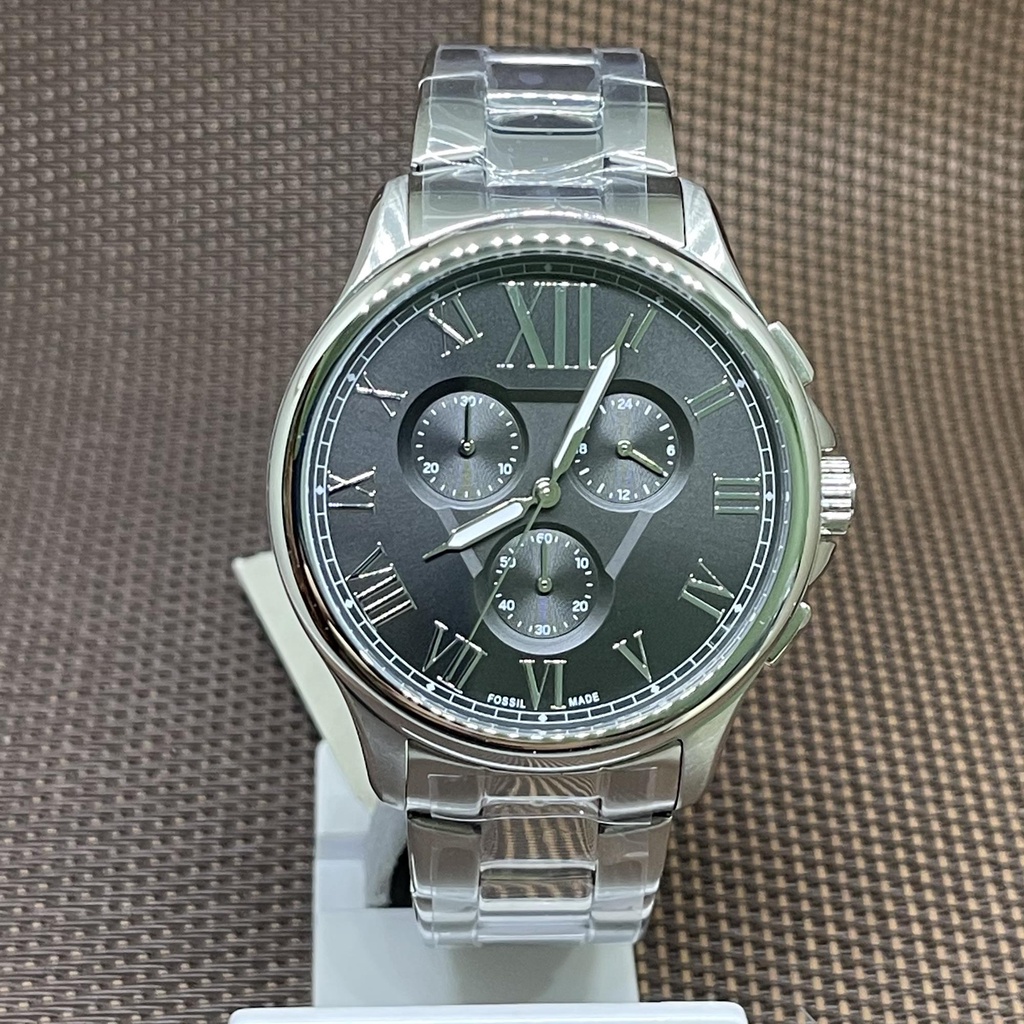 Monty chronograph discount black leather watch