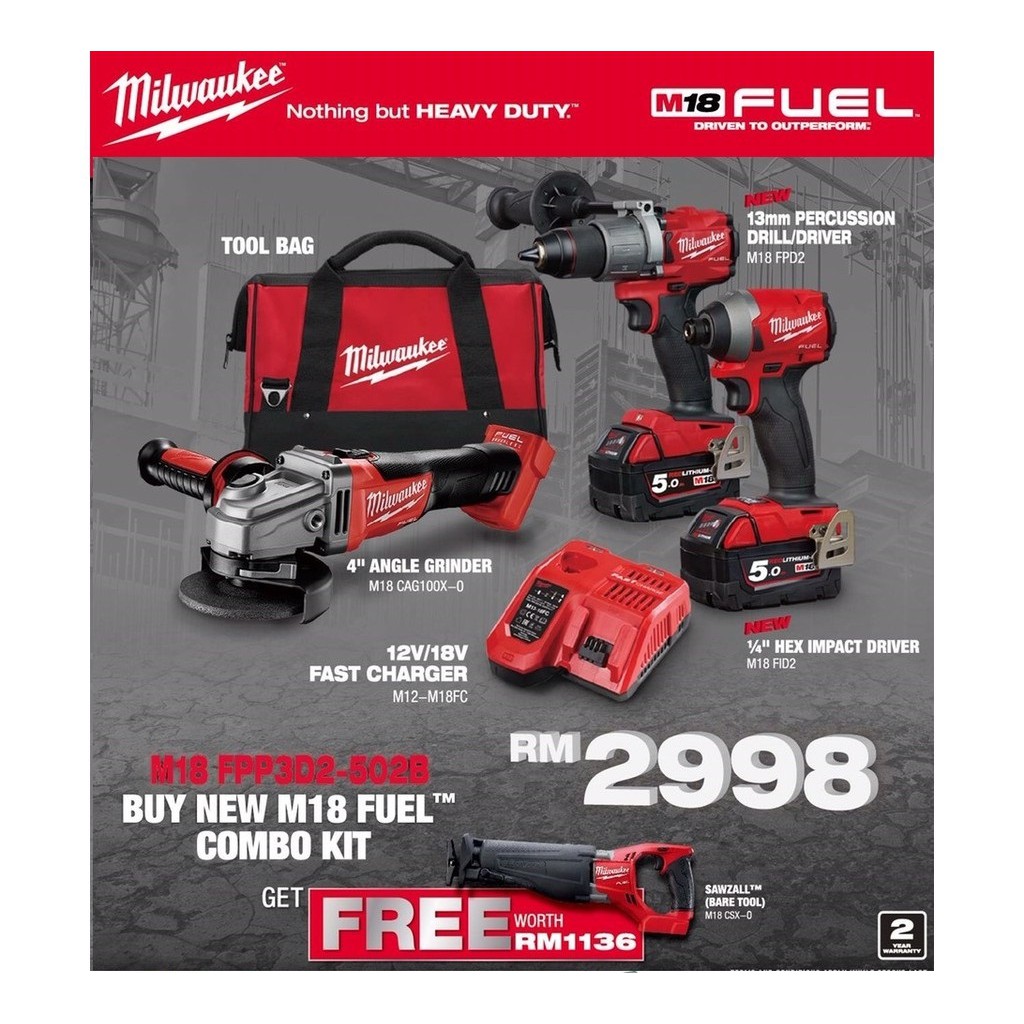 Combo milwaukee m18 online fuel