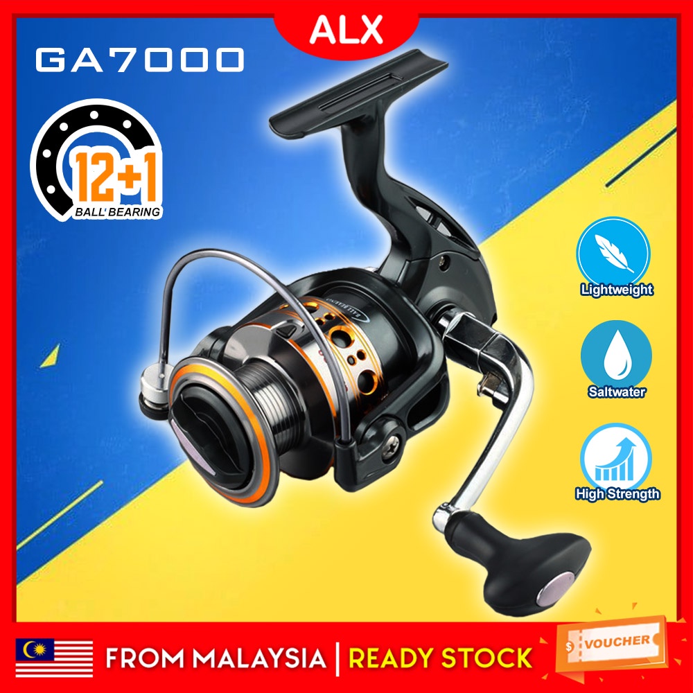 ALX CLEAR STOCK Aluminum Spool Fishdrops GA7000 12+1BB Bearing