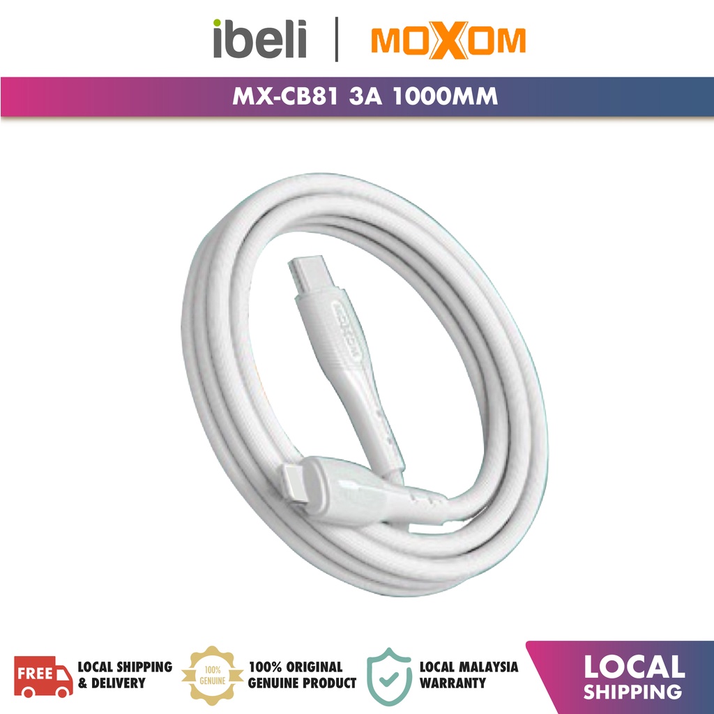 Moxom MXCB81 PD 20W Data Cable 3A Super Fast Charger