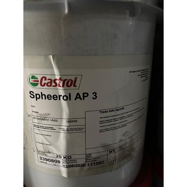 🔥🔥BIG SALES🔥🔥 [100% Original] [20KG] CASTROL SPHEEROL AP3 LITHIUM BASED ...