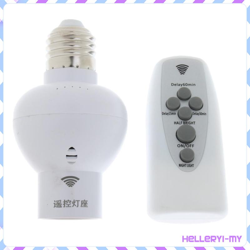 Wireless Remote Control Light Lamp E27 Screw Bulb Base Holder Cap