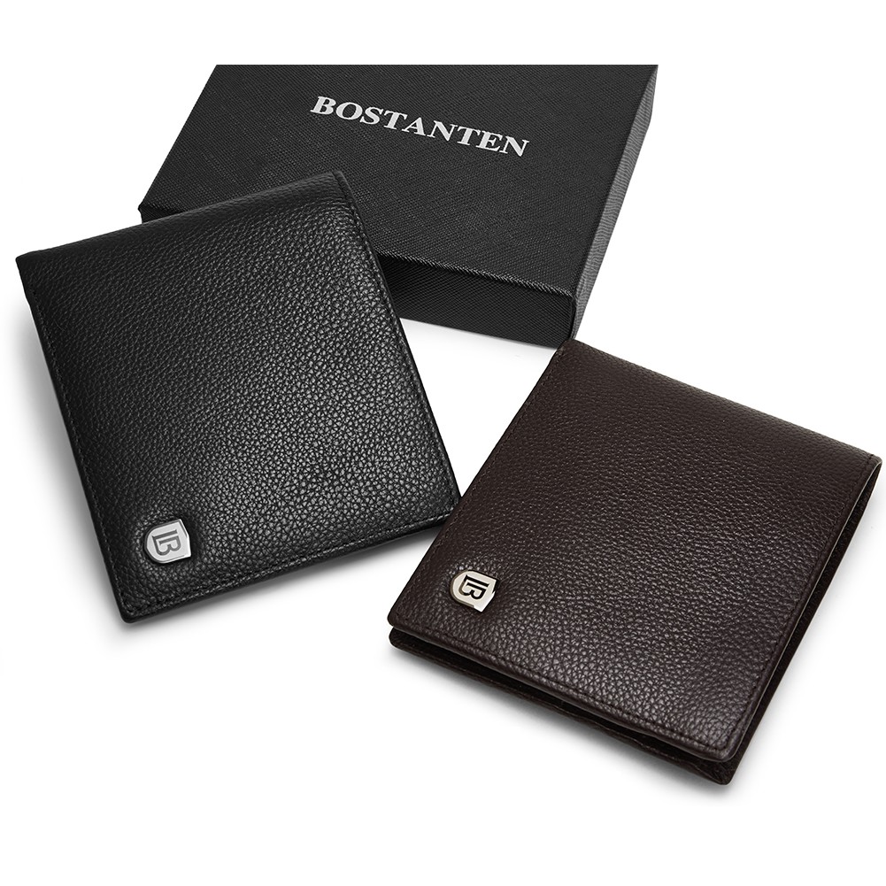 BOSTANTEN Men s Genuine Leather RFID Blocking Vintage Wallet with Gift Box Shopee Malaysia