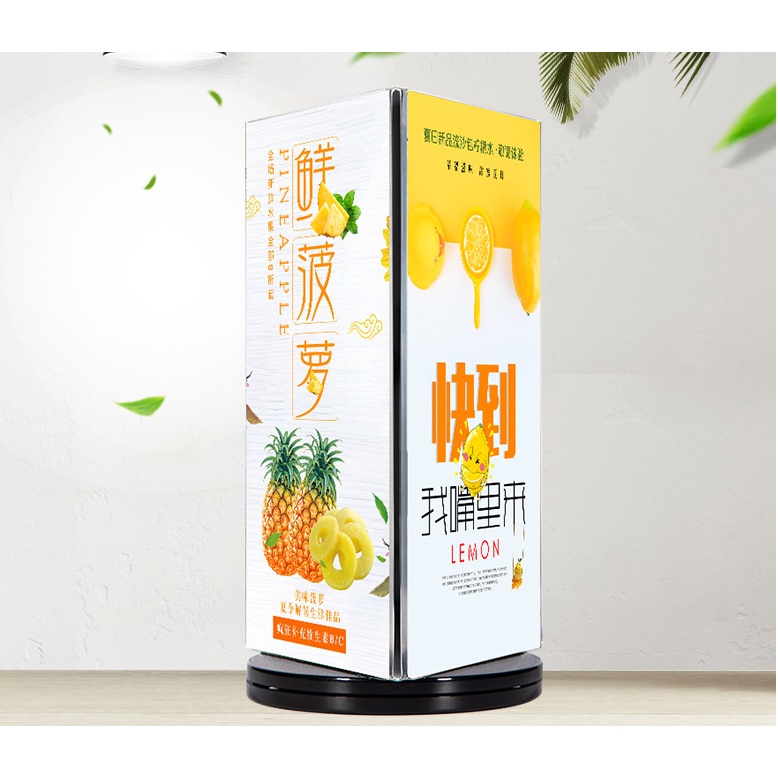 Acrylic Triangle Menu Holder 3 Side Rotating Table Menu Display Stand ...