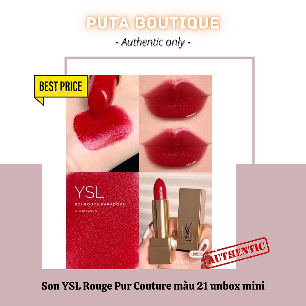 Ysl Rouge Pur Couture lipstick color 21 - mini unbox | Shopee Malaysia