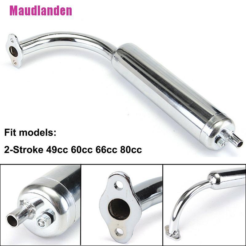 CHROME EXHAUST MUFFLER PIPE For 2 STROKE MOTORISED PUSH BIKE - Foto 9