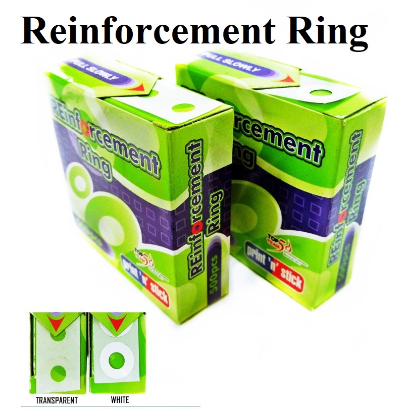 Ready Stock PRIN 'N' STICK REINFORCEMENT RING 500'S Transparent / White ...