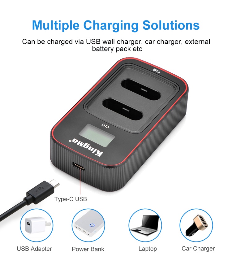 KingMa Sony NP-BX1 Battery Charger Kit for Sony RX100 / Sony ZV-1 ...