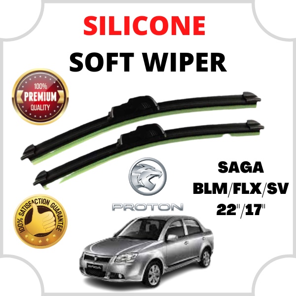 PROTON SAGA BLM / FLX / SV Car Wiper Soft Rubber Wipers Blade Boneless