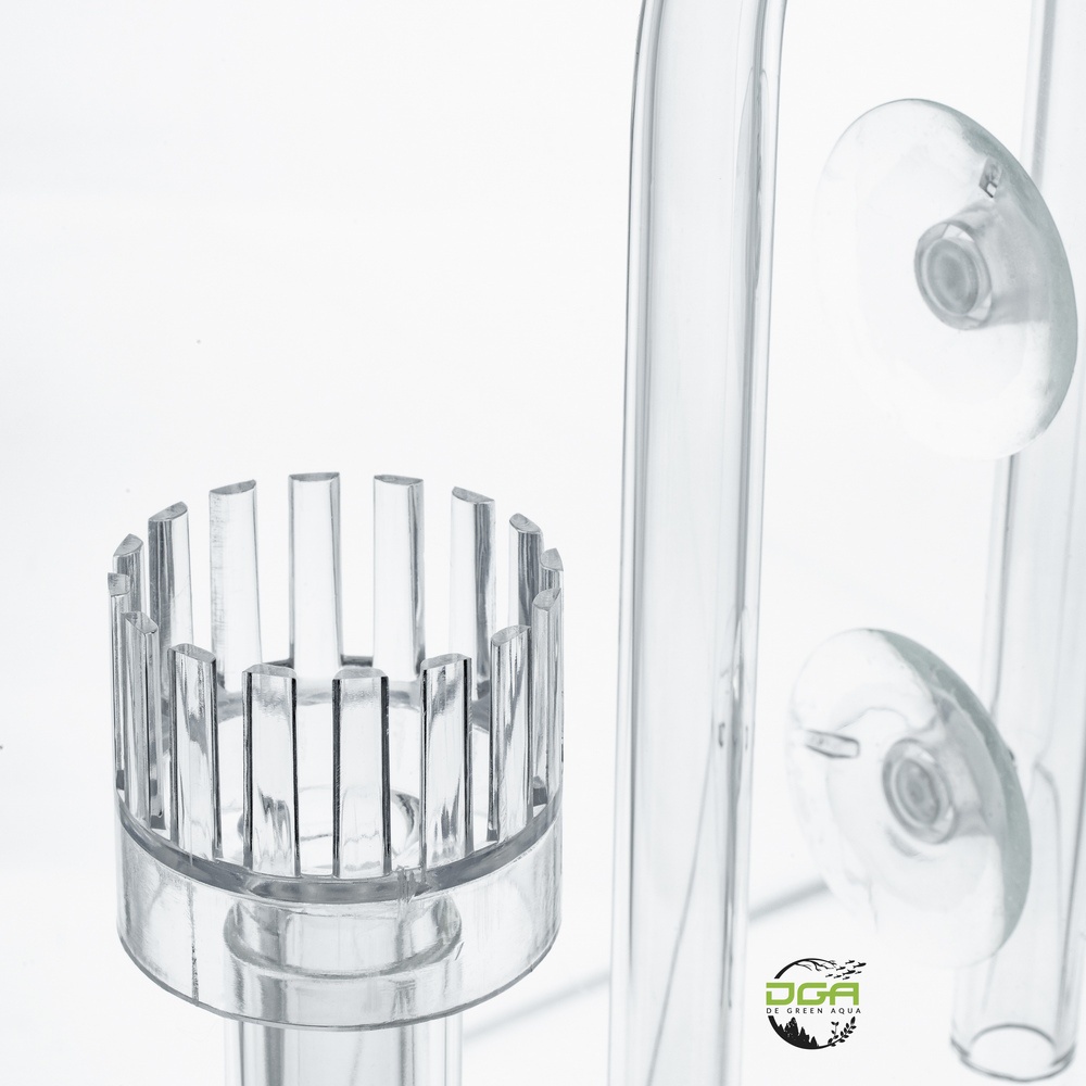 JARDLI Glass Lily Pipe Outflow For Planted Aquarium - 20mm For 3/4" ID Tubing