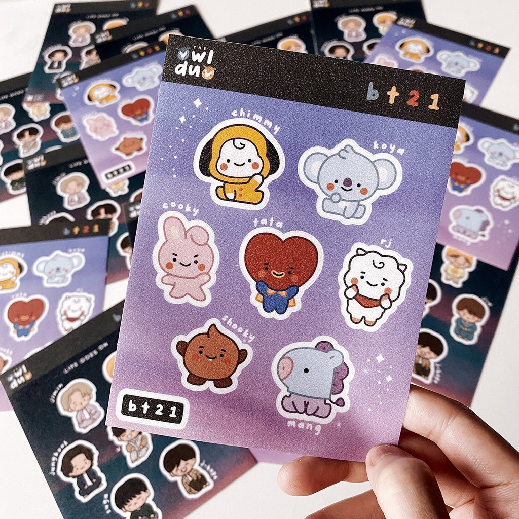 BT21 (BTS x Line Friends) Peel Off Stickers (Glittered) | Shopee Malaysia