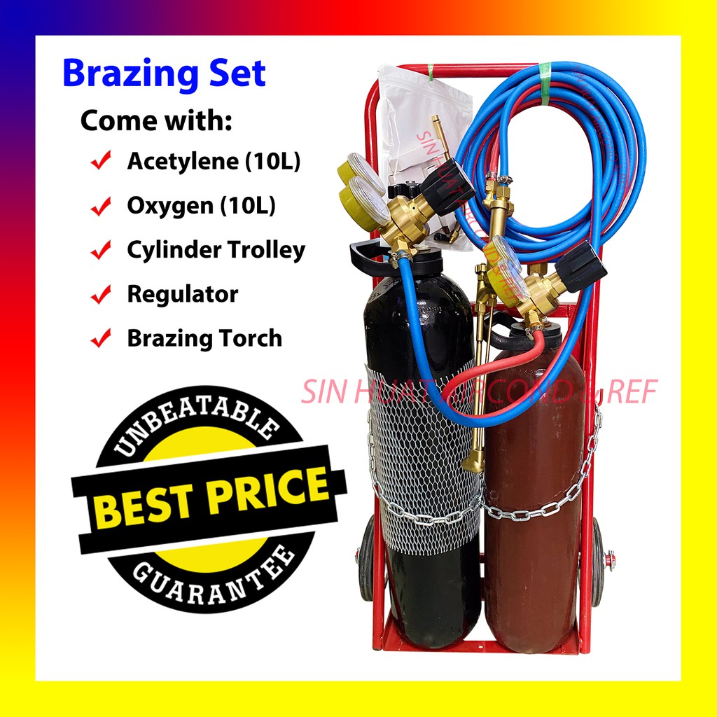 Brazing Set Acetylene Oxygen With Trolley Welding Mapp Set Shopee
