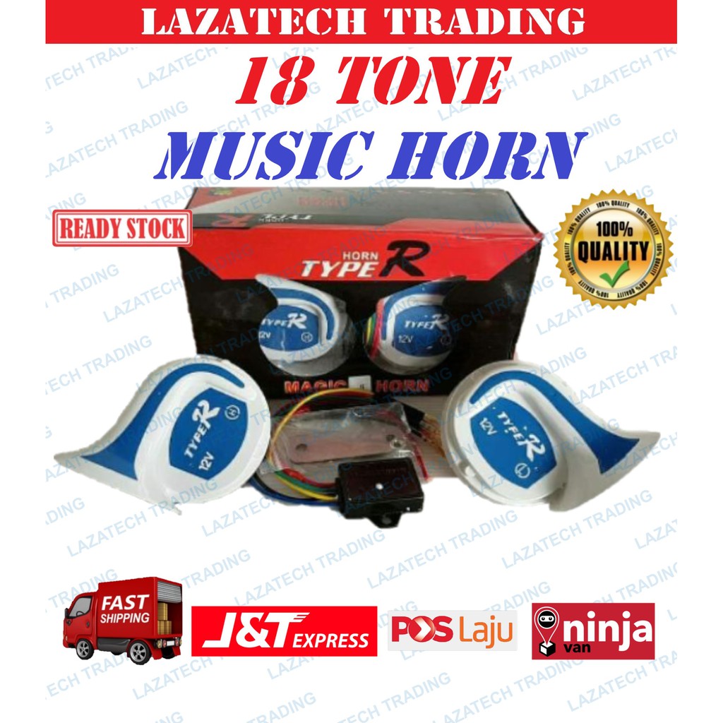 MUSIC BM HORN (18 Tone)(1set2pcs horn) Sesuai untuk semua jenis Kereta