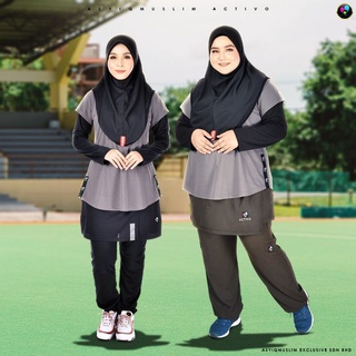 ASYIQMUSLIM Baju Sukan Muslimah Muslimah Sport Wear Active Wear Set Baju Sukan Hiking Swimming Cycling Jogging Dri Fit Shopee Malaysia