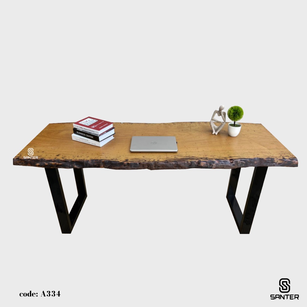 A334. Chengal Emas Solid Wood Study Table / Office Table | Shopee Malaysia