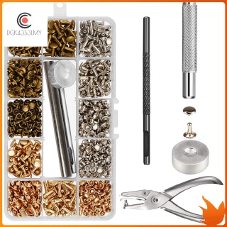 ZYNCUE Double Cap Rivet Setting Tool Kit – Includes 6mm, 8mm, And 10mm Punches For Leather Craft And DIY