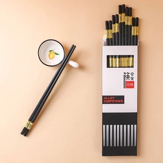 Alloy Chopsticks – Praktische Metall-Stäbchen Für Sushi, Hot Pot & Haushalt – Rutschfeste Enden, Wärmeisoliert