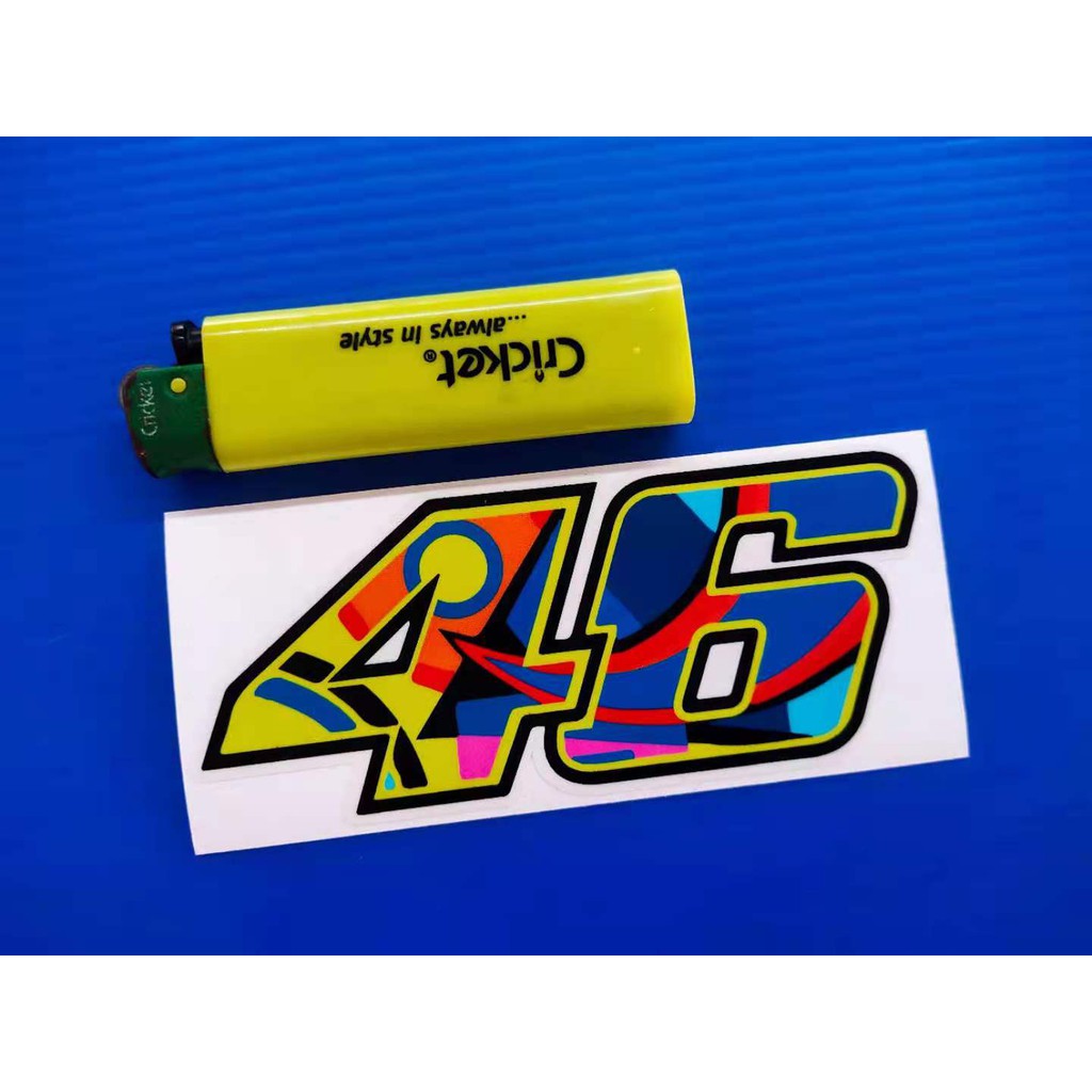 Sticker Number Valentino Rossi 46 Sharks Via 46 Sticker printed