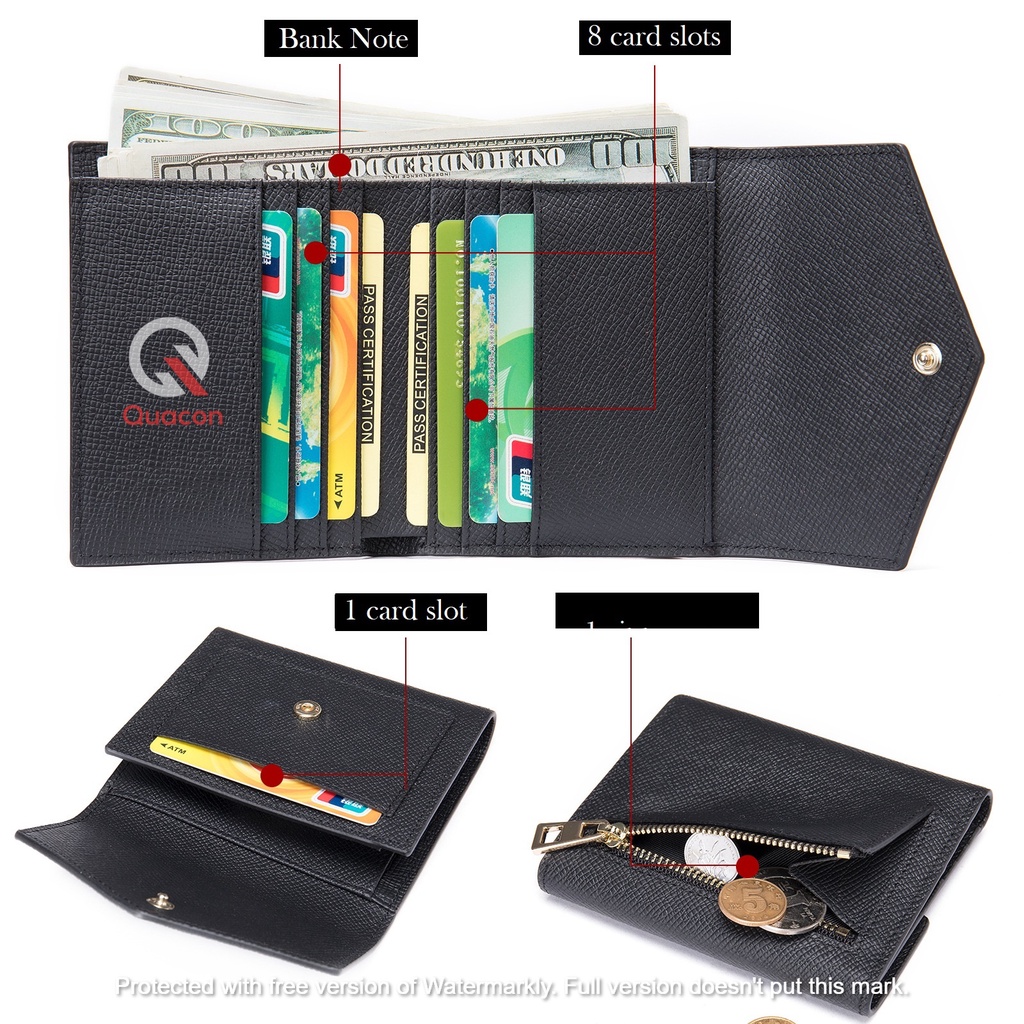 RFID Blocking Saffiano Leather Compact Card Holder / Wallet Unisex ...