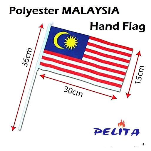 Hand Flag Malaysia 6 X12 12 Units Bendera Tangan 28cm X 15cm 6 Inch X 12inch Shopee