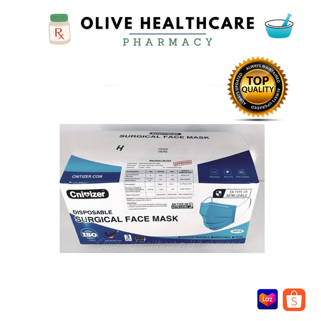 PROMOSI !! CNITIZER HIJAB Disposable Surgical Face Mask 3 ply 50 pcs (All Colour) Shopee Malaysia