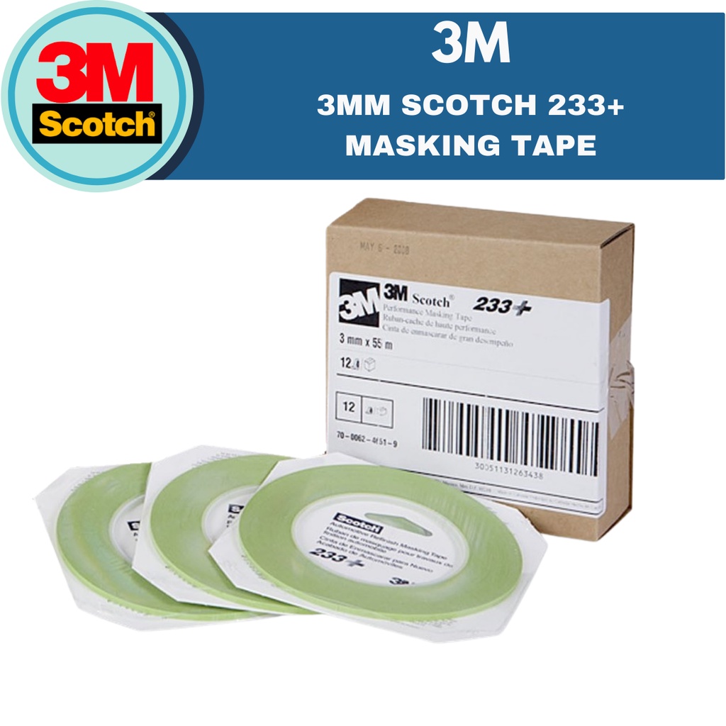 3M - 26344 - Scotch Performance Masking Tape 233+, 6 mm x 55 M