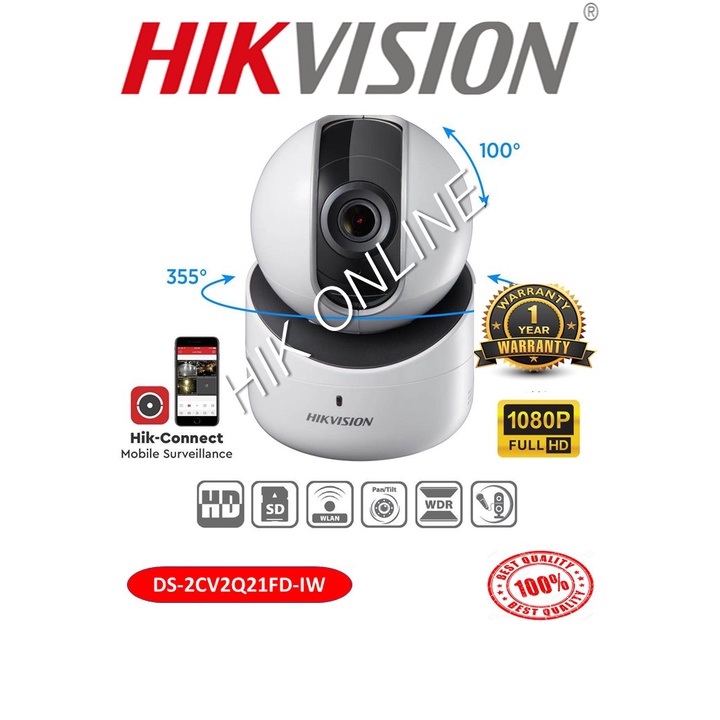 HIKVISION 2MP Indoor Audio Fixed PT Network Camera (DS-2CV2Q21FD-IW ...