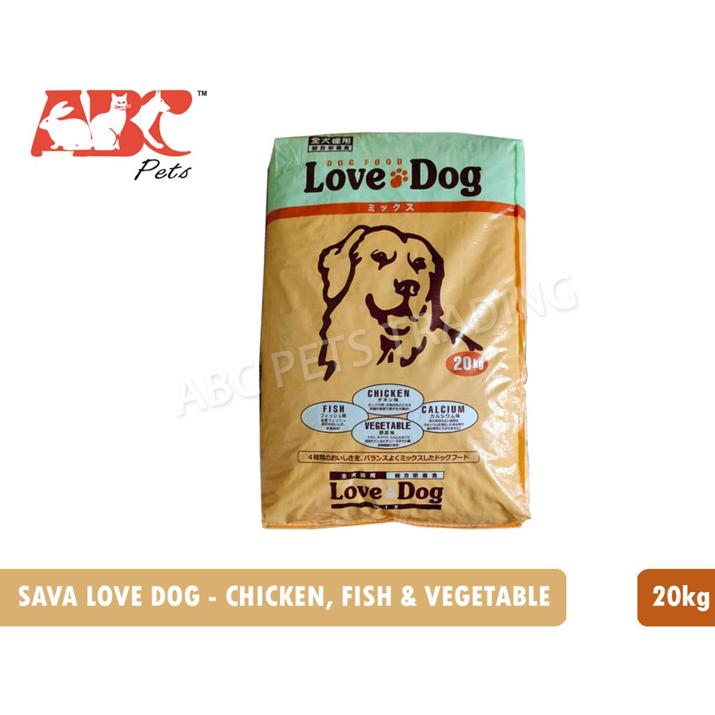 Sava Love Dog Chicken Fish Vegetable Calcium 20kg Dry Dog Food