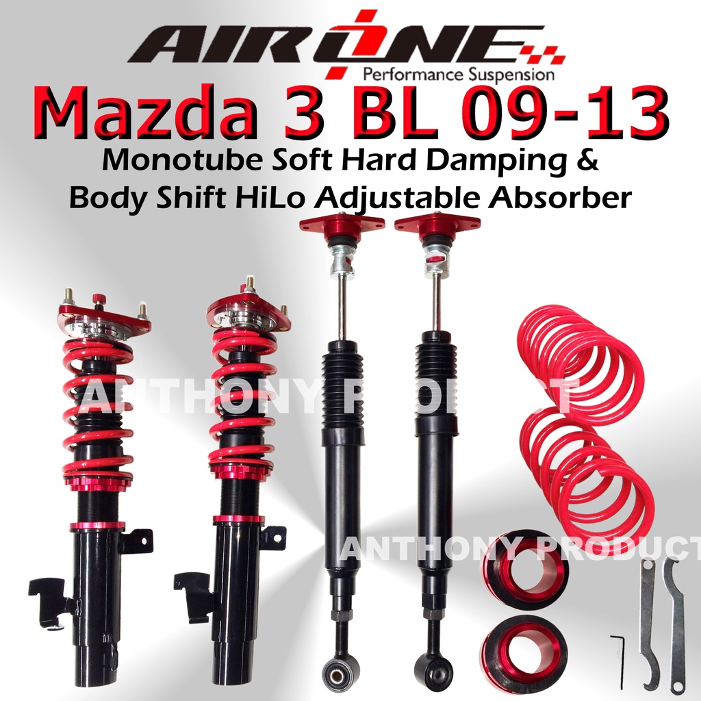 Mazda 3 BK BL BM BP Monotube Soft Hard Height Adjustable shock absorber