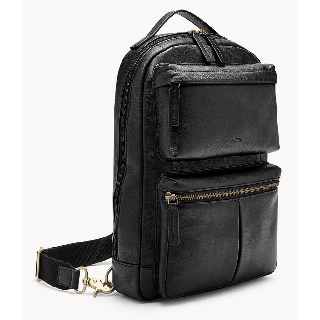 FOSSIL Buckner Sling Pack in Black Leather MBG9444001 [NEW AUTHENTIC ...
